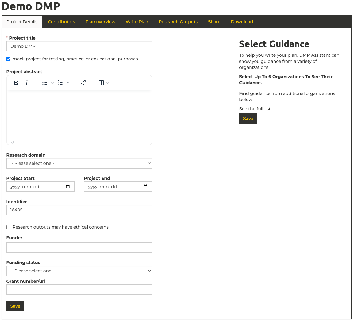 DMP Assistant - Project Details